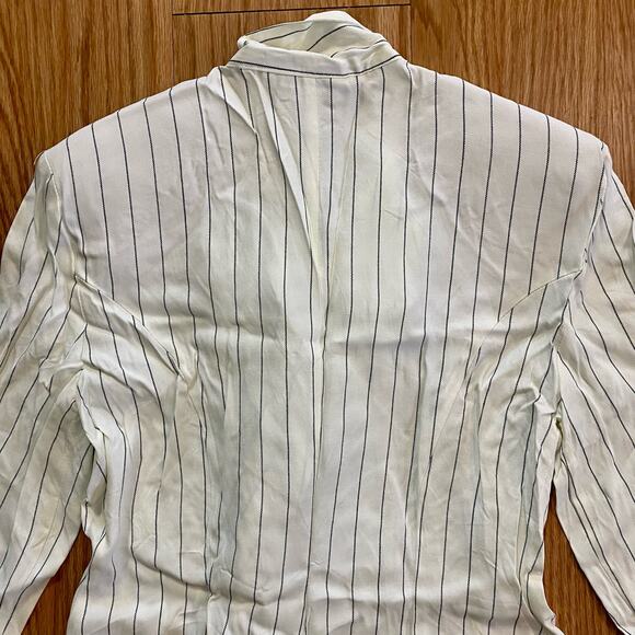 Francine Browner Vintage White Stripe Oversized Blazer Womens 6 - Picture 11 of 15